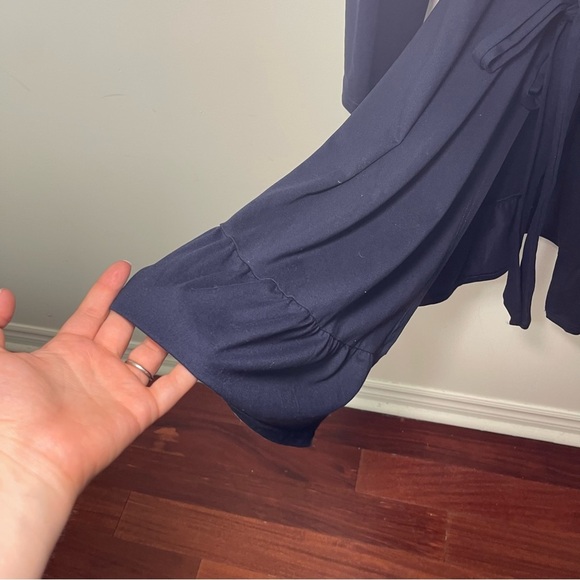 La Vie en Rose Women’s Navy Floral Nightgown & Robe Set Size L comfy Sleepwear - Picture 11 of 12